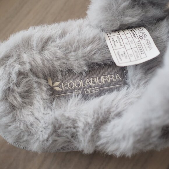 Koolaburra by UGG Like New Faux Fur Fuzzy Gray Slipper Sandals Slides Size 6 - Picture 5 of 13